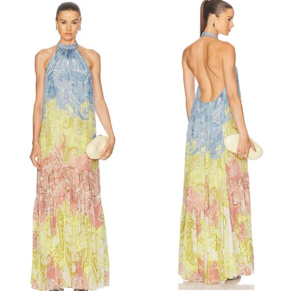 HEMANT & NANDITA Halter Neck Fiza Dress Sz XL MSRP $648 - Picture 1 of 10
